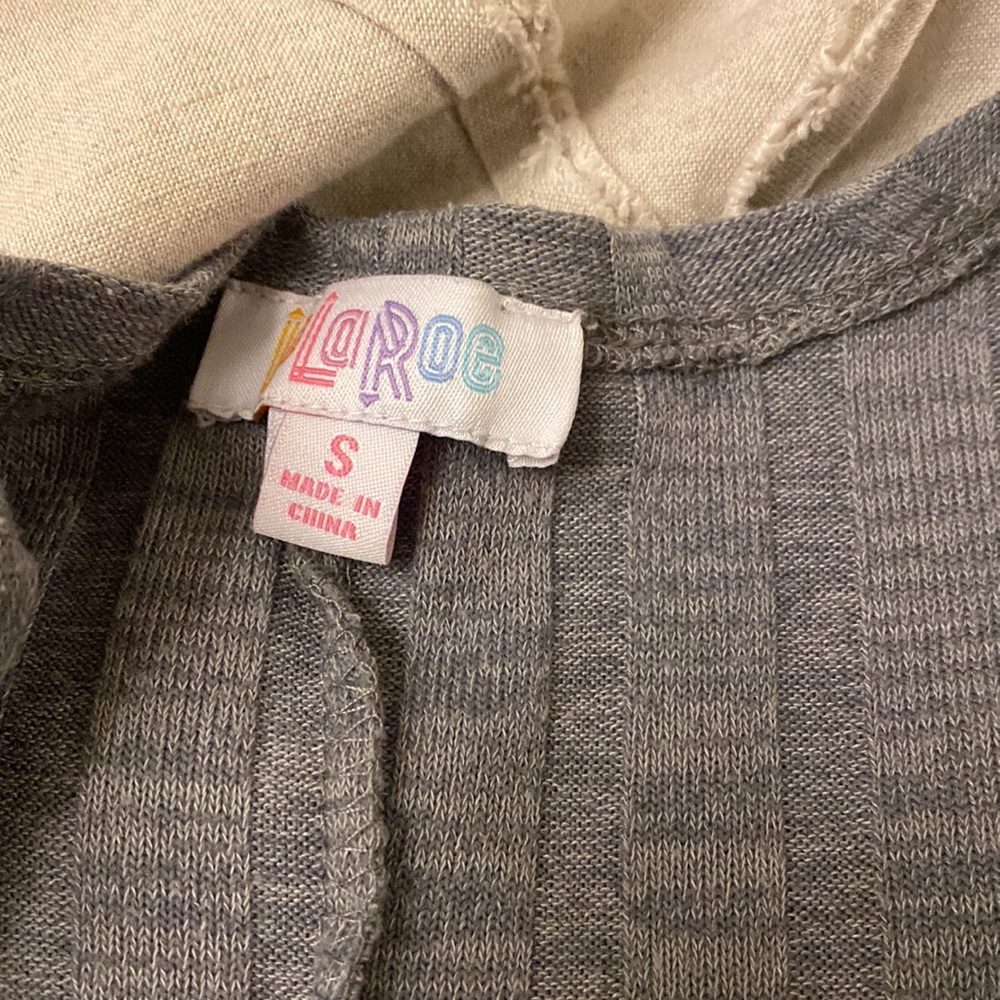 Lularoe Solid Sarah Duster Gray Ribbed Small - image 2